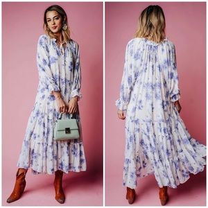 FREE PEOPLE Feeling Groovy Floral Maxi Dress - Vintage Ivory